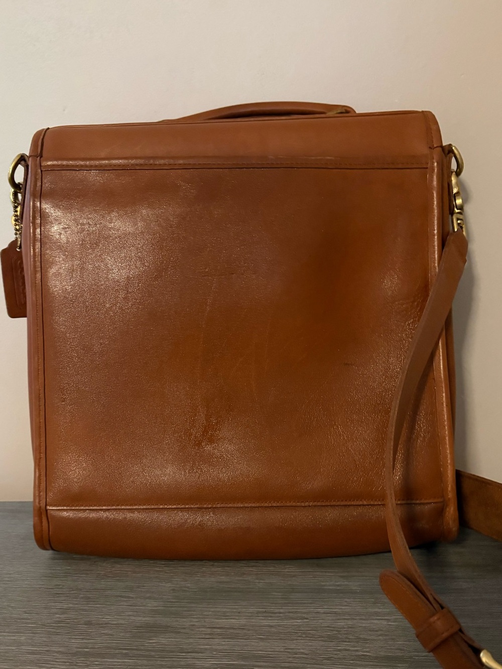 Coach Vintage Leather Emerson Laptop Bag with Brass Hardware - Picture 2 of 14